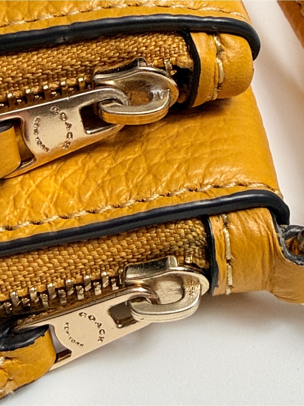 Coach Pebbled Leather Double Zip Wristlet - Picture 5 of 10